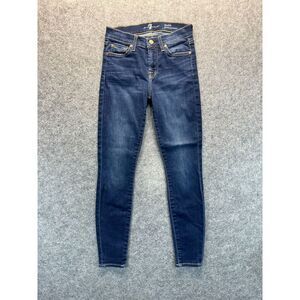 7 For All Mankind Jeans Women's 24 Ankle Gwenevere Skinny‎ Dark Blue Stretch
